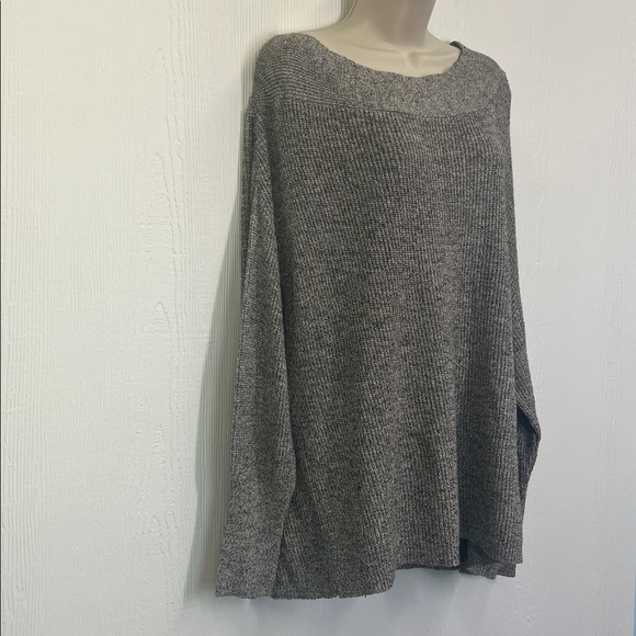 Free People - Boat Neck Heather Gray Long Sleeve Knit Sweater Size Large - Picture 2 of 10